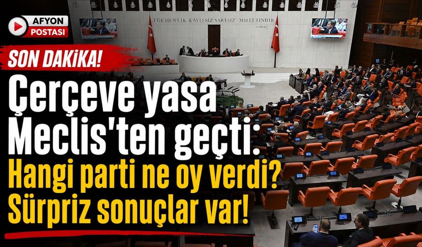 Çerçeve yasa Meclis'ten geçti: Hangi parti ne oy verdi? Sürpriz sonuçlar var!