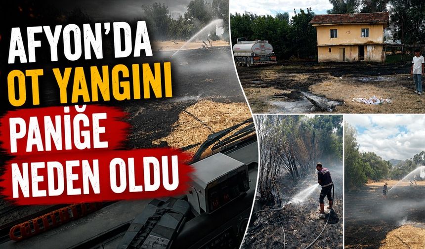 Afyon’da ot yangını paniğe neden oldu