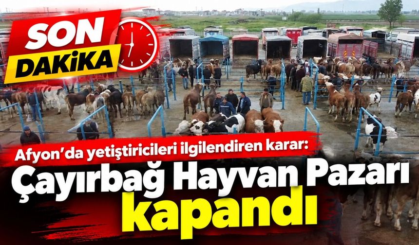 Afyon’da yetiştiricileri ilgilendiren karar: Çayırbağ Hayvan Pazarı kapandı