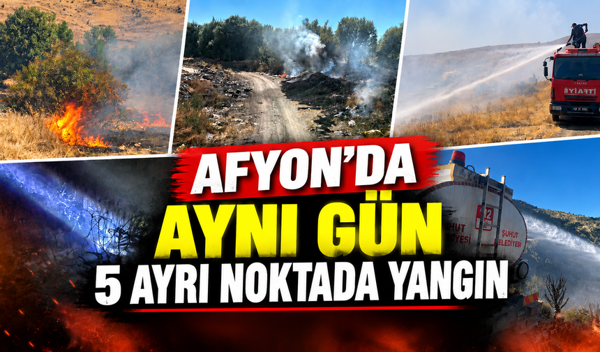 Afyon’da aynı gün 5 ayrı noktada yangın