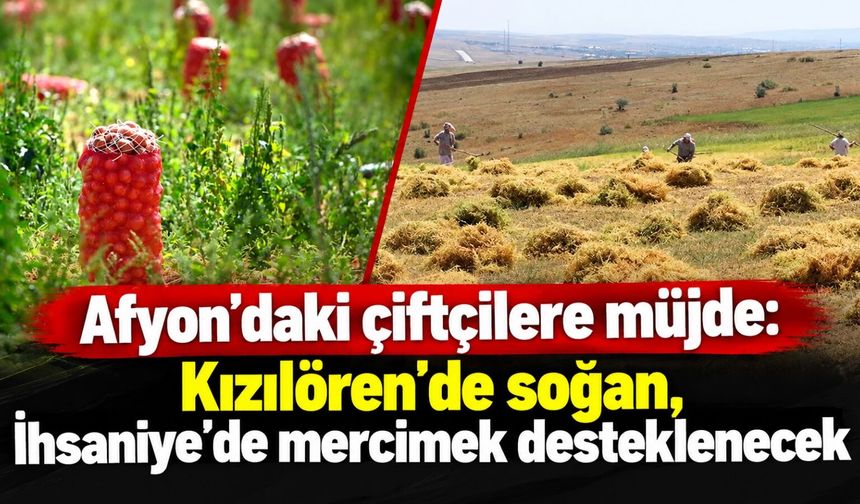 Afyon’daki çiftçilere müjde: Kızılören'de soğan, İhsaniye'de mercimek desteklenecek