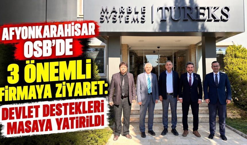 Afyonkarahisar OSB'de 3 önemli firmaya ziyaret: Devlet destekleri masaya yatırıldı
