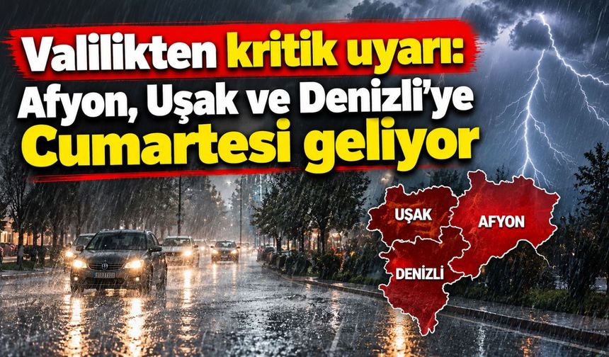 Valilikten kritik uyarı: Afyon, Uşak ve Denizli'ye Cumartesi geliyor