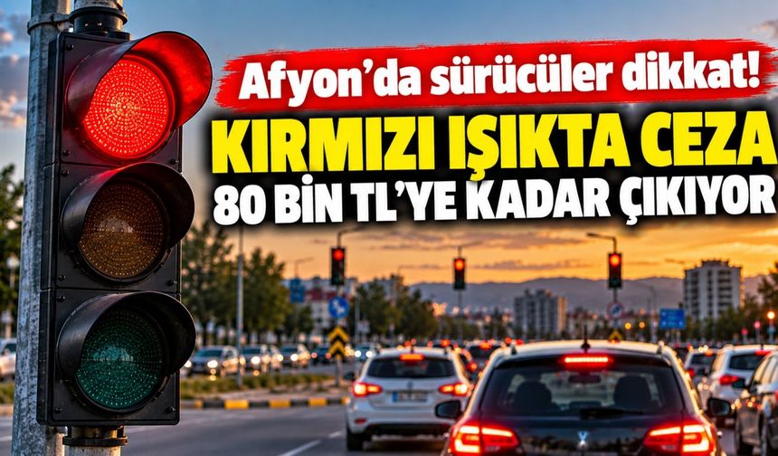 Afyon'da sürücüler dikkat! Kırmızı ışıkta ceza 80 bin TL'ye kadar çıkıyor