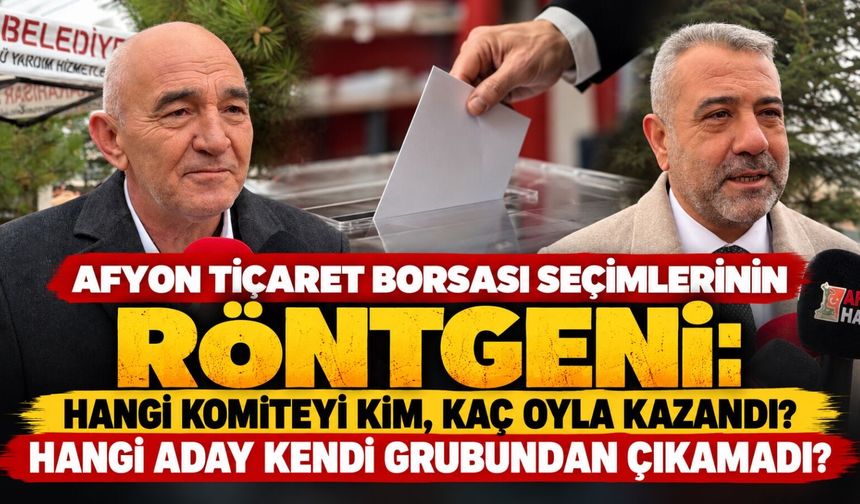 Afyon Ticaret Borsası seçimlerinin röntgeni: Hangi komiteyi kim, kaç oyla kazandı? Hangi aday kendi grubundan çıkamadı?